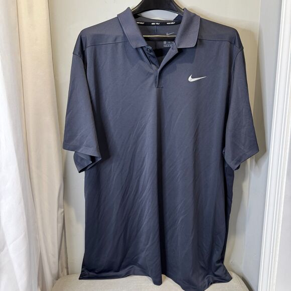 Nike Golf Dri Fit Performance Dark Blue Polo - Men's Size XXL, Good Preowned - Picture 1 of 9